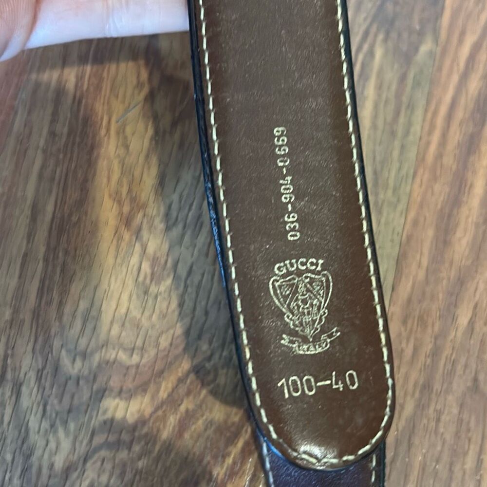 Vintage Gucci black men's leather belt size 40 - Picture 2 of 7